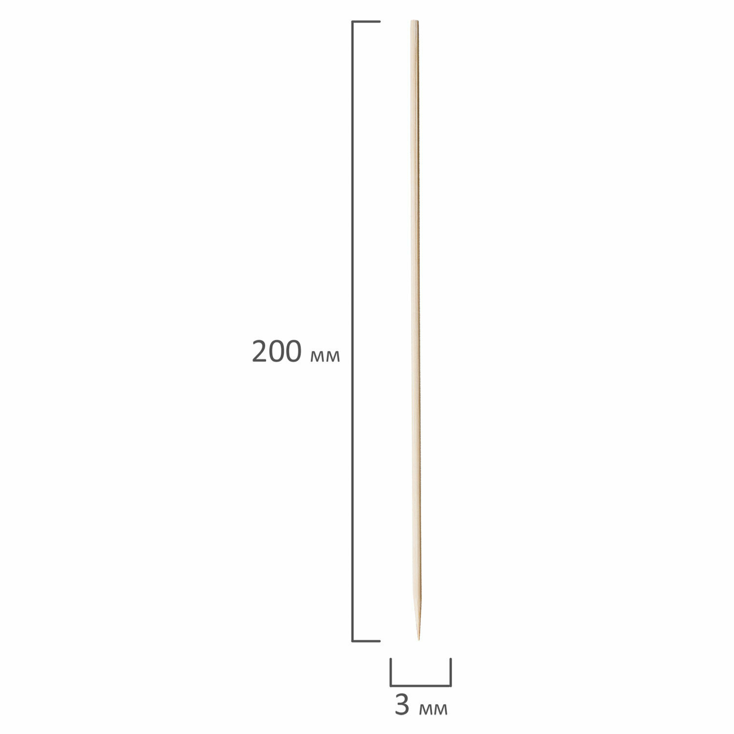 Шампуры для шашлыка PATERRA, комплект 100 шт., 200 мм, d=3 мм, бамбуковые, 401-697 - фотография № 2