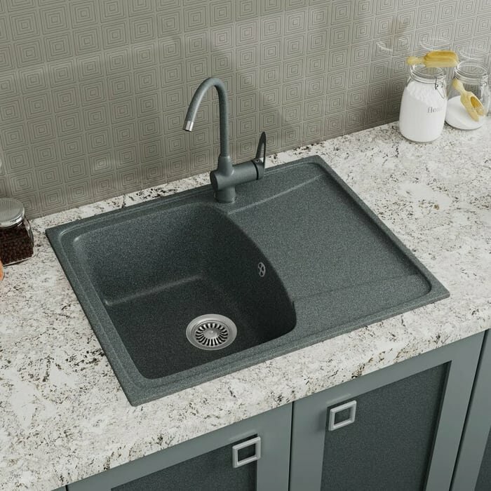 мойка кухонная мраморная greenstone 60x50 grs-17k-309 темно-серый - фото №4