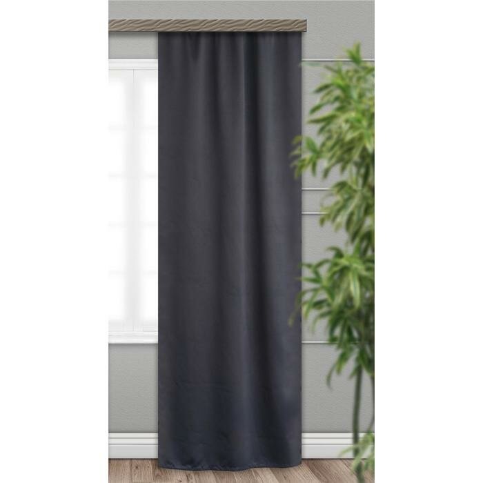 фото Штора портьерная Witerra Матовый 135х260см, черный, блэкаут, пэ100%