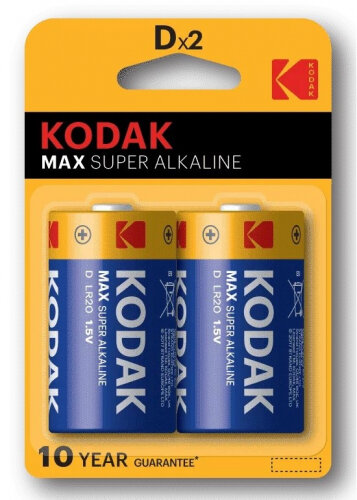 Элемент питания KODAK Max Super Alkaline LR20 D бл 2