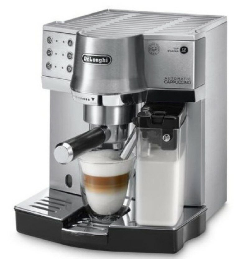 Кофеварка рожковая De'Longhi Dedica Cappuccino Maker EC 860, серебристый - фотография № 1