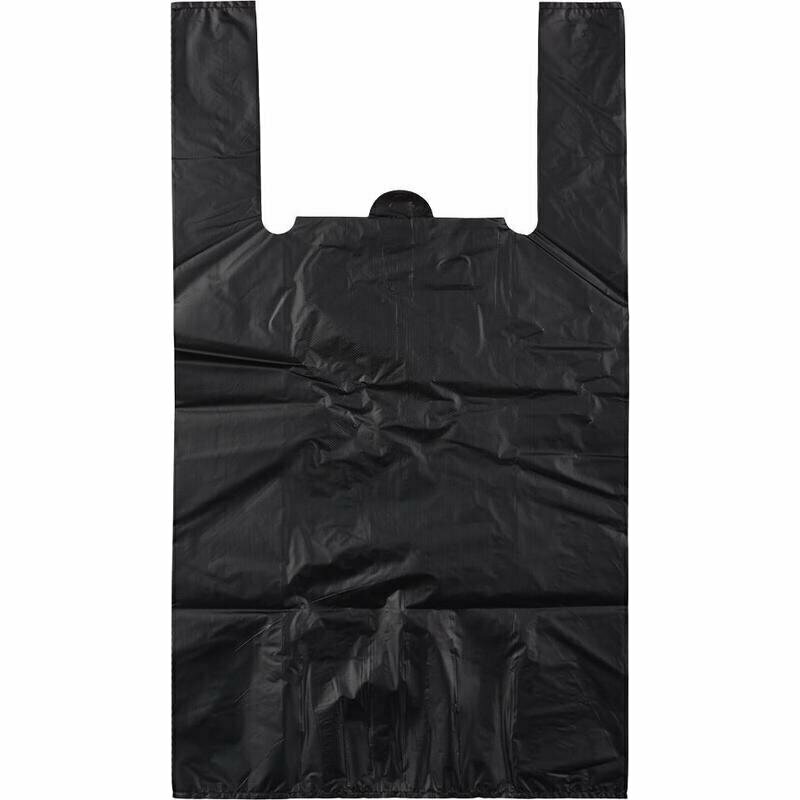 Пакет-майка ПНД усиленный черный 40+18x70 см 50 штук в упаковке, 929056 - фотография № 1