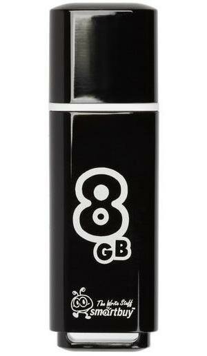 Флешка 8Gb Smart Buy Glossy USB 2.0 черный SB8GBGS-K