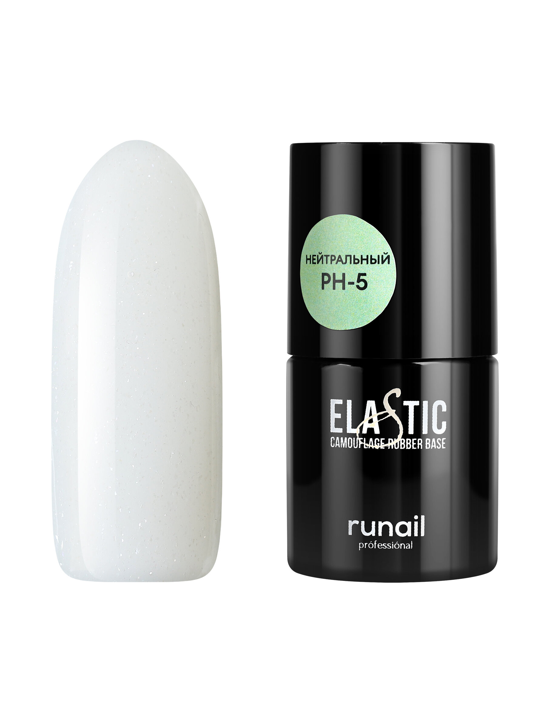 фото База для ногтей ruNail Elastic №7749 каучковая камуфлирующая для маникюра, 10 мл