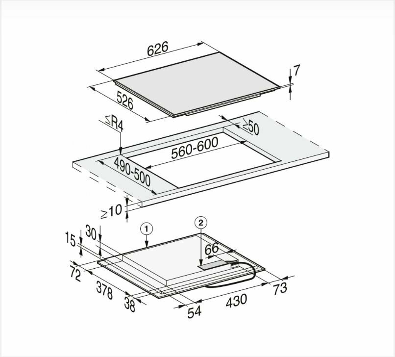 Индукционная панель конфорок Miele KM7464 FR 26746400RU - фотография № 3