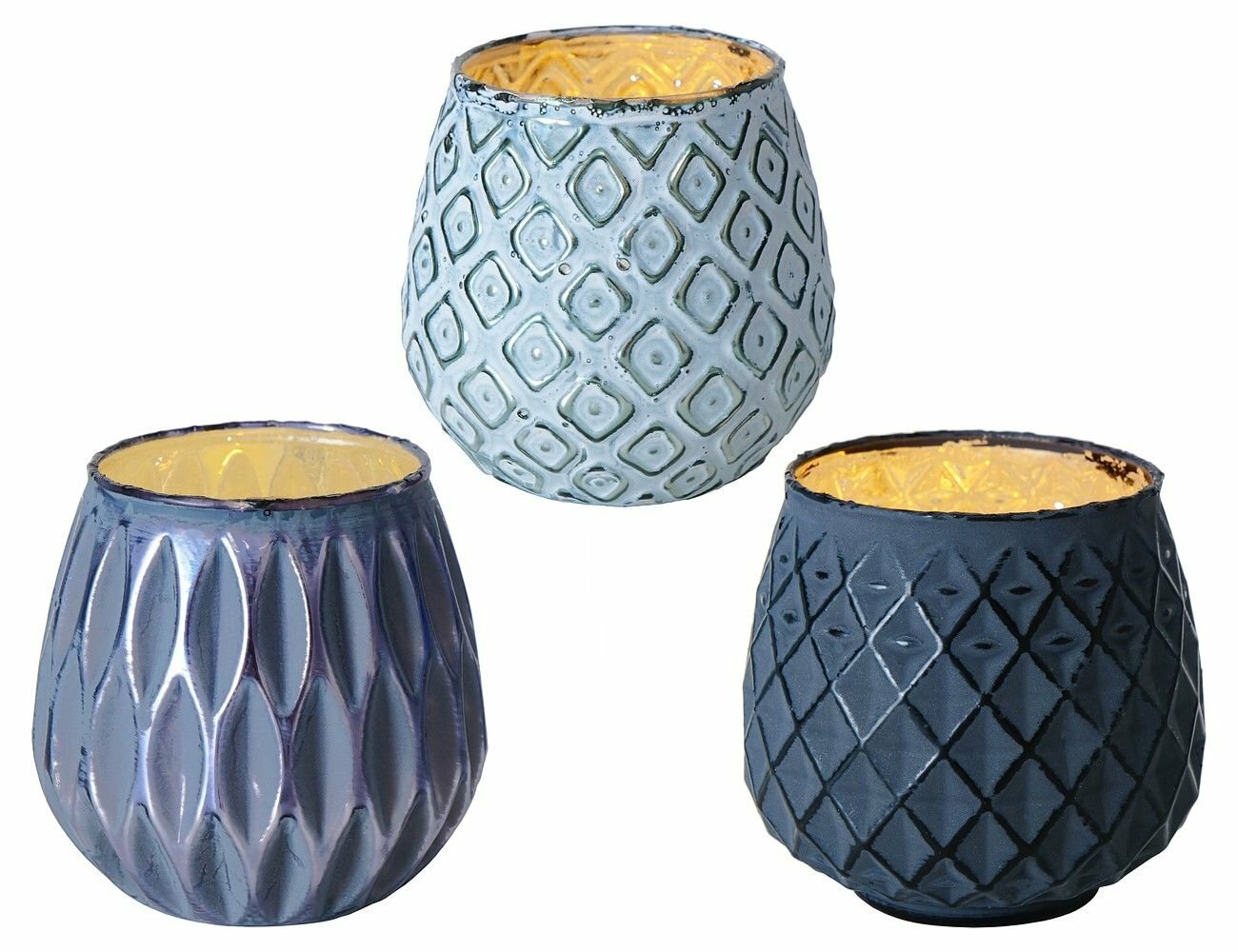 Стеклянные подсвечники под чайные свечи джамунни, 9 см, набор - 3 шт., Boltze - фотография № 3