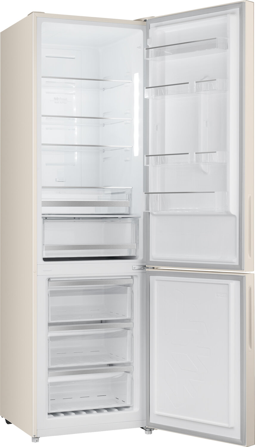Холодильник двухкамерный Weissgauff WRK 2000 D Full NoFrost Inverter Beige Glass - фото №5