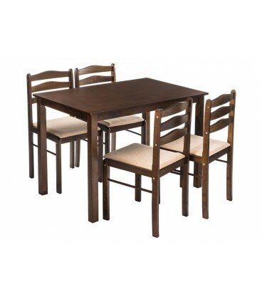 Обеденная группа Starter (стол и 4 стула) oak / beige - фотография № 1