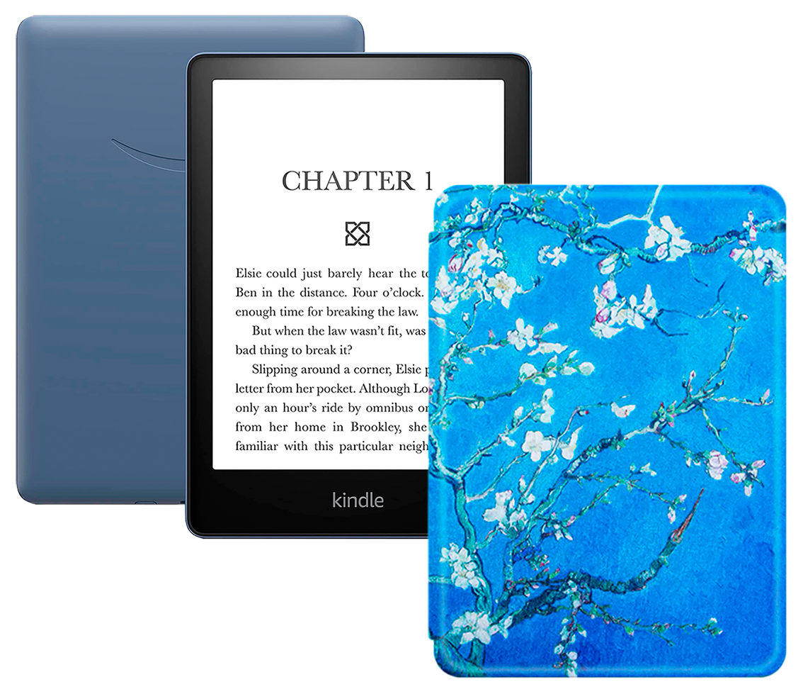 Электронная книга Amazon Kindle PaperWhite 2021 16Gb black Ad-Supported Denim с обложкой ReaderONE PaperWhite 2021 Sakura