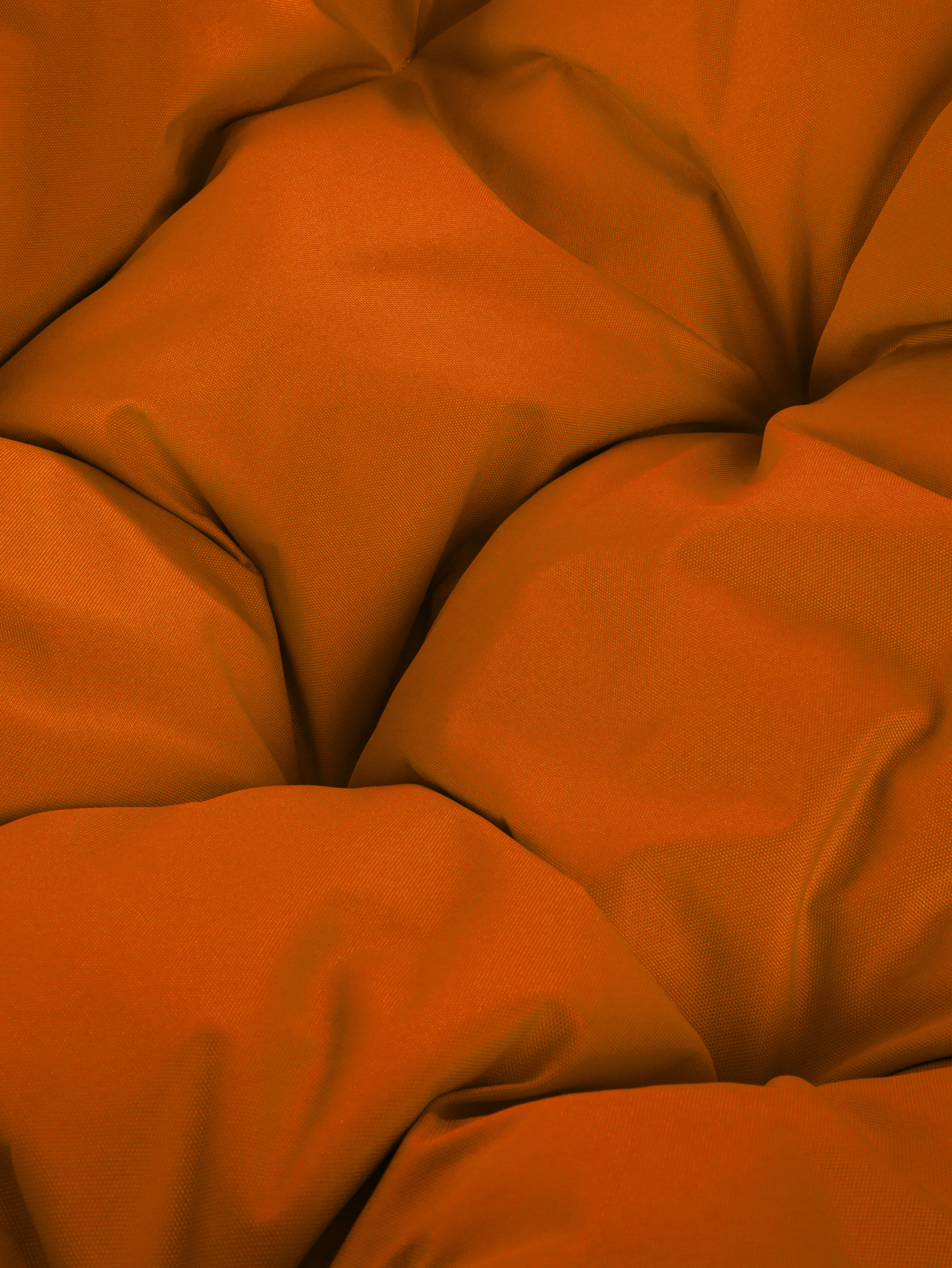 Подвесное кресло ротанг белое, оранжевая подушка - фотография № 8