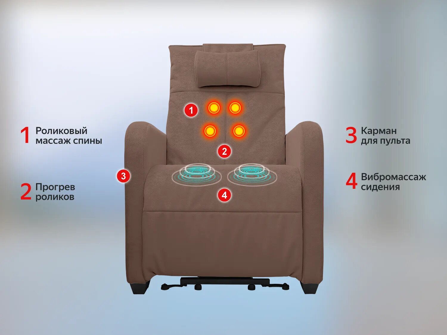 Массажное кресло реклайнер с подъемом FUJIMO LIFT CHAIR F3005 FLFL Терра (Sakura 20) - фотография № 2