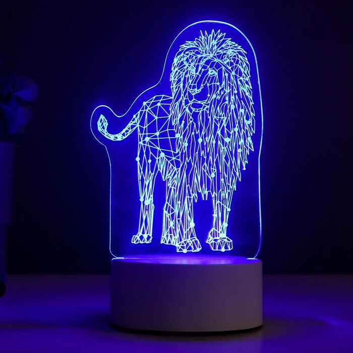 RISALUX Светильник "Лев" LED RGB от сети 9,5х13х18,9 см - фотография № 3