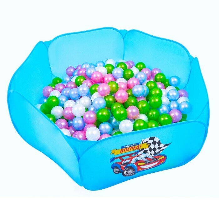 Шарики для сухого бассейна Перламутровые диаметр шара 75 см набор 50 штук цвет розовый голубой белый зелёный
