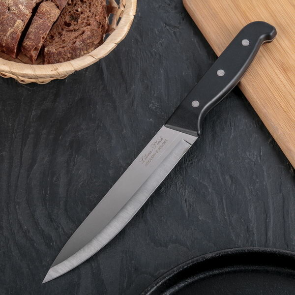 Нож кухонный "Классик" универсальный,лезвие 16 см, чёрная пластиковая ручка