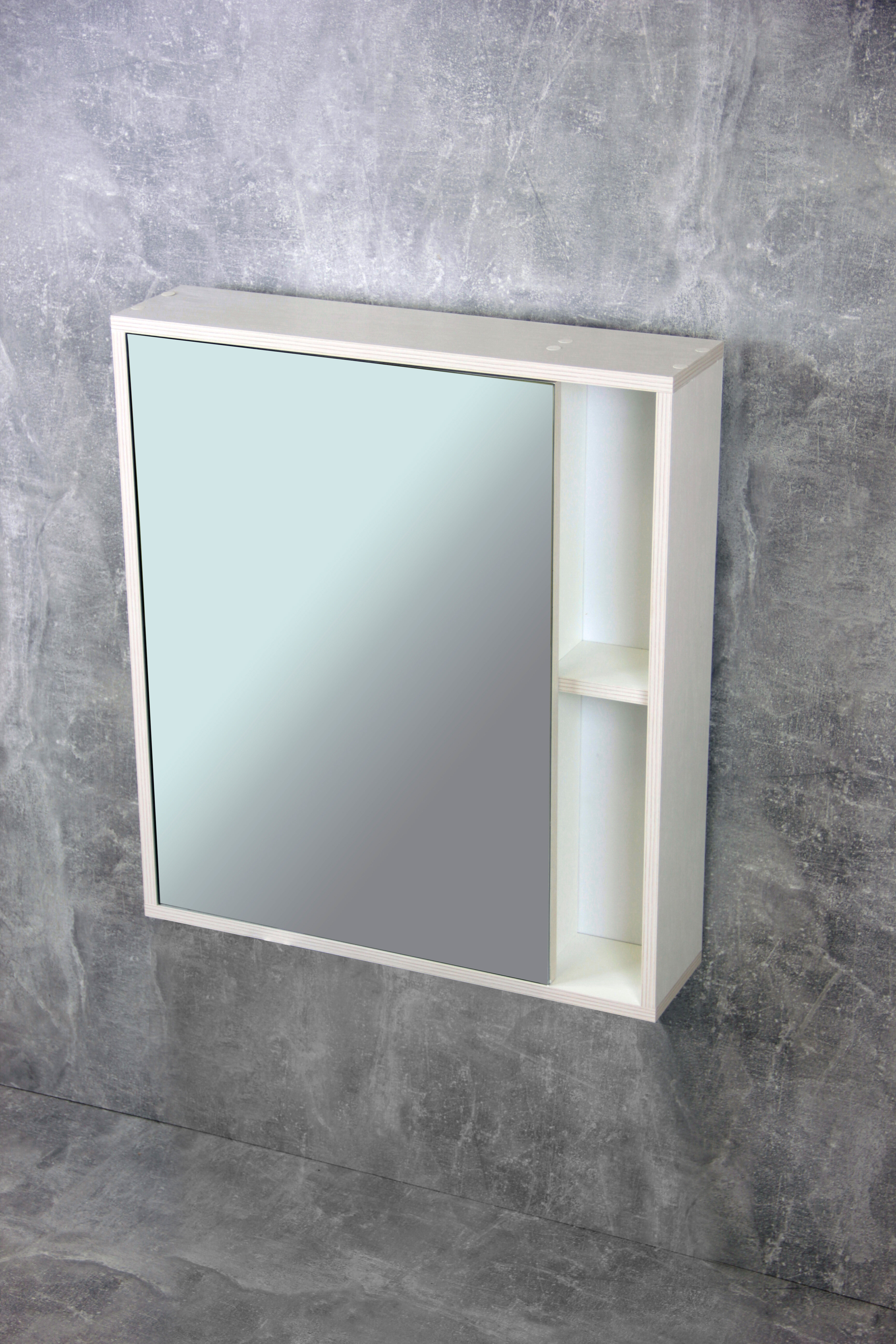 Шкаф-зеркало "Я мебель" Лотос 60 белый, 60.7х14.6х68.4 см - фотография № 5