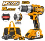 INGCO_PowerTools Аккумуляторная беcщеточная ударная дрель-шуруповерт Li-Ion 20В, Ingco CIDLI20608 - изображение