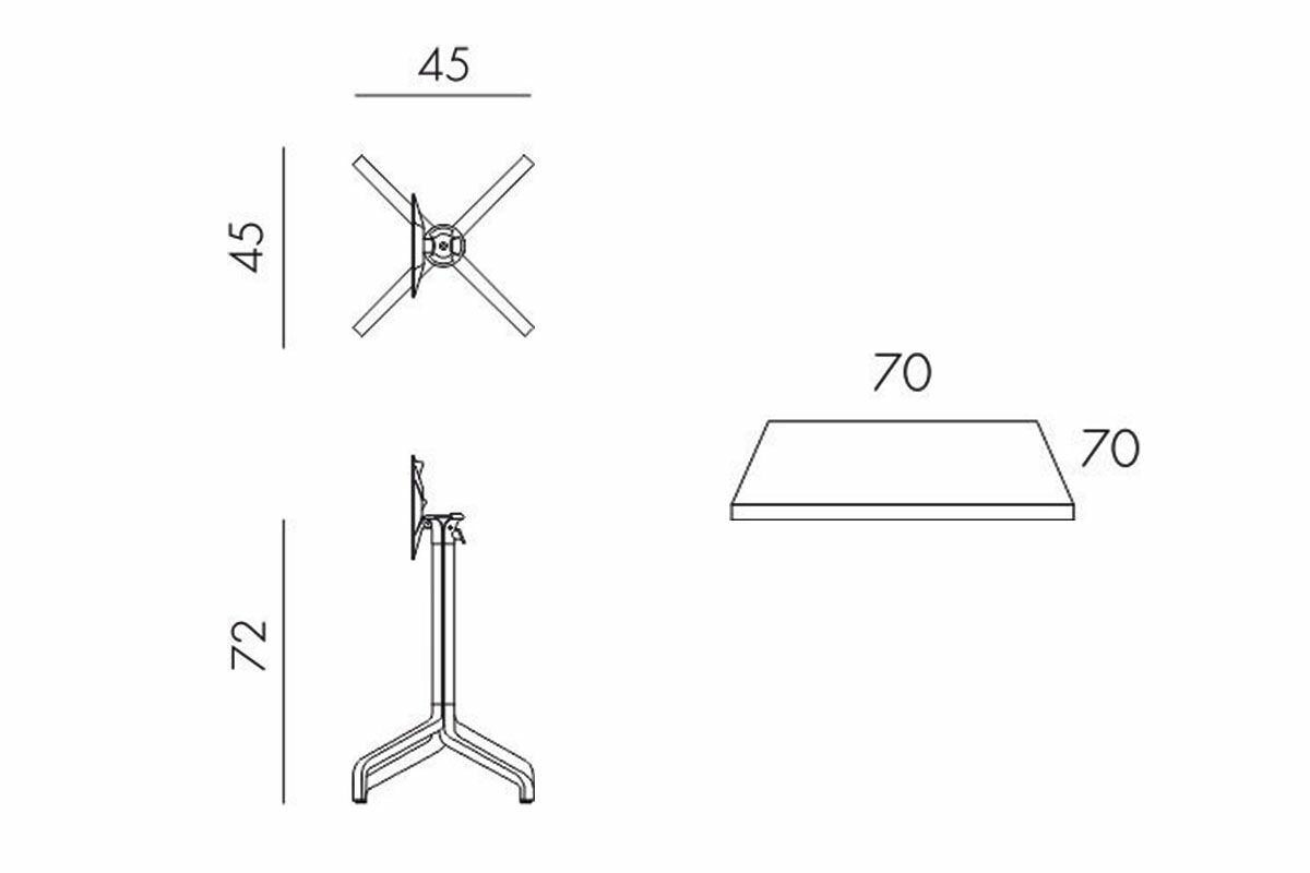 Стол складной квадратный NARDI Frasca Mini 70*70 Тортора - фотография № 8