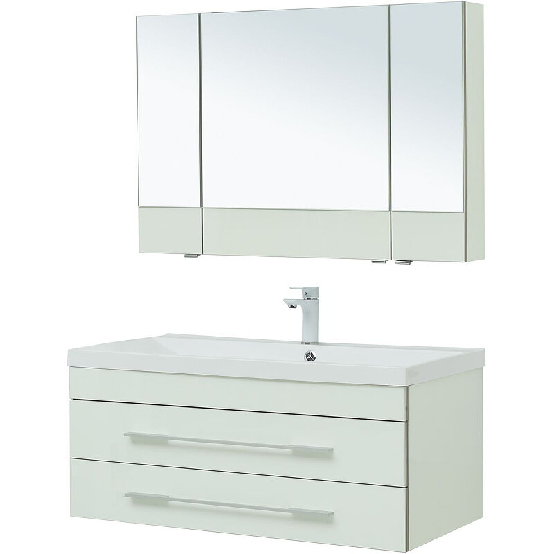 Комплект мебели для ванной Aquanet Верона 100 287649 подвесной Белый - фотография № 3