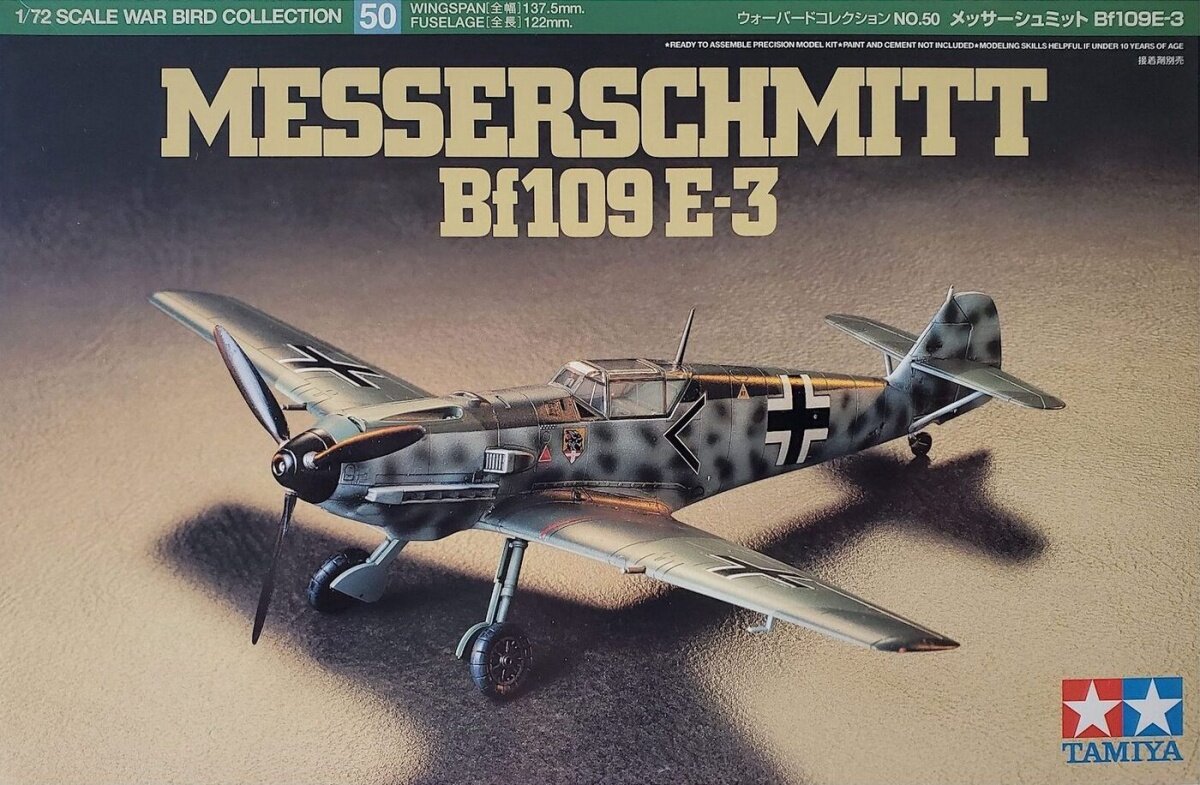 60750 Tamiya Немецкий истребитель Messerschmitt Bf109 E-3 Масштаб 1/72