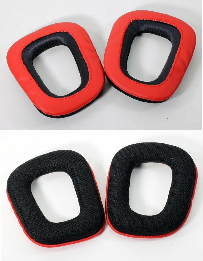 Ear pads / Амбушюры для наушников Logitech G35 / G230 / G231 / G332 / G430 / G432 / G930 чёрно-красные