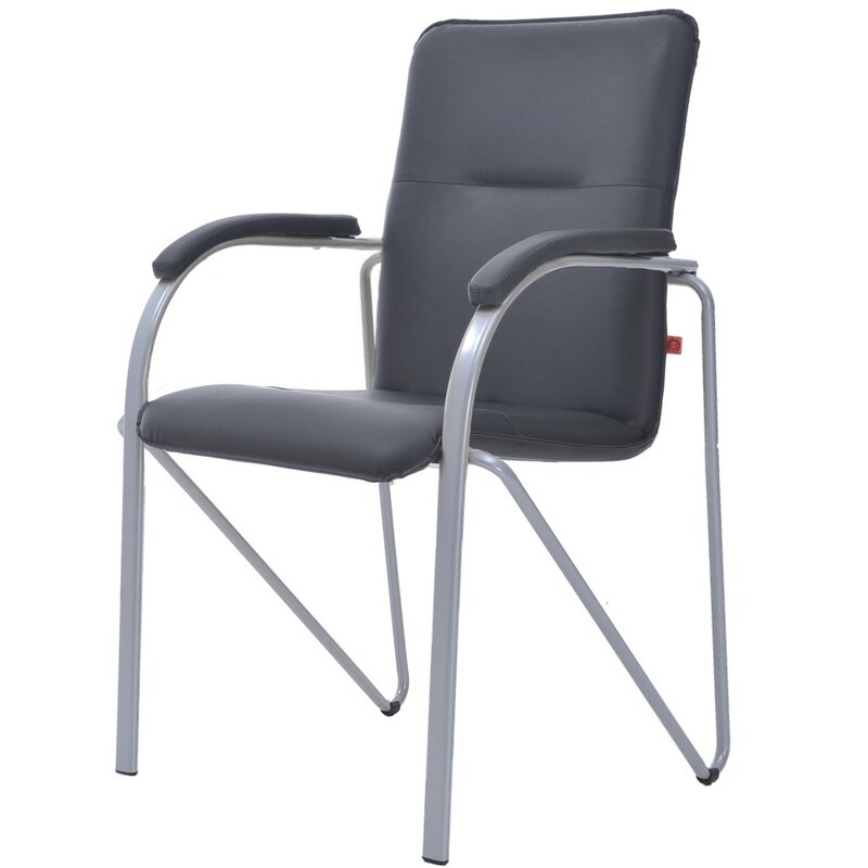 Конференц-кресло FA-SAMBA Silver к/з чёрный DO350/к/з