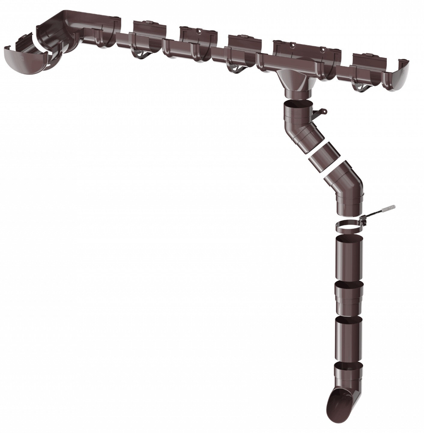 Муфта водосточной трубы технониколь оптима пластик коричневая - фотография № 2