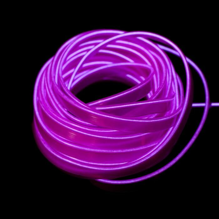 Неоновая нить Cartage для подсветки салона адаптер питания 12 В 7 м фиолетовый