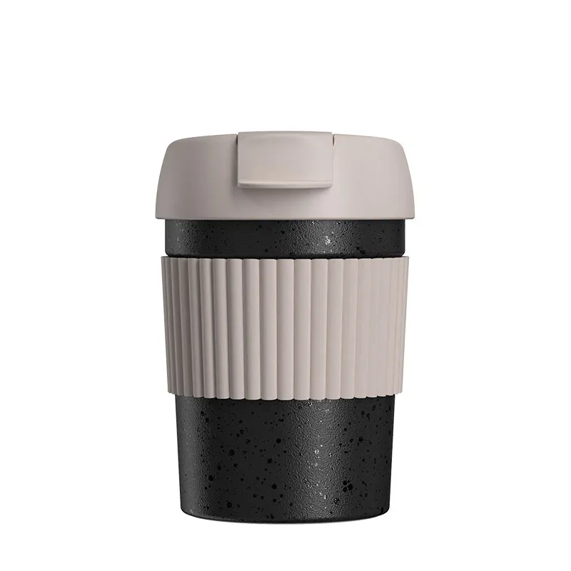 Термостакан-непроливайка KissKissFish Rainbow Vacuum Coffee Tumbler Mini (чёрный, серый)