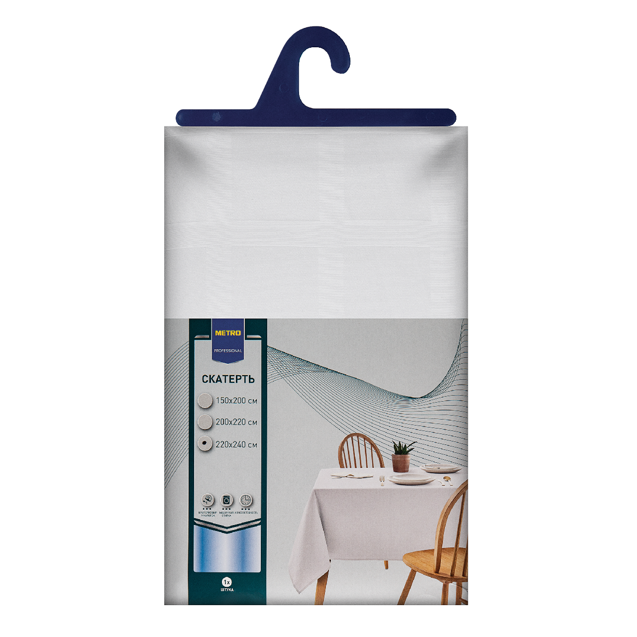 фото METRO PROFESSIONAL Скатерть белая, 220 х 240см