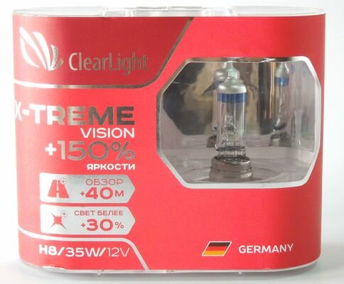 Лампа Clearlight H8-12-35 +150% X-treme Vision набор 2шт Евро-бокс