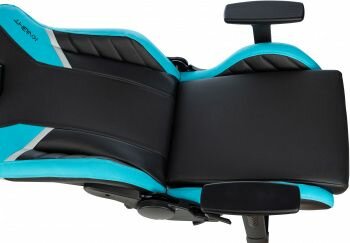 Игровое кресло Knight Thunder 5X черный/голубой эко.кожа крестов. металл - фотография № 10