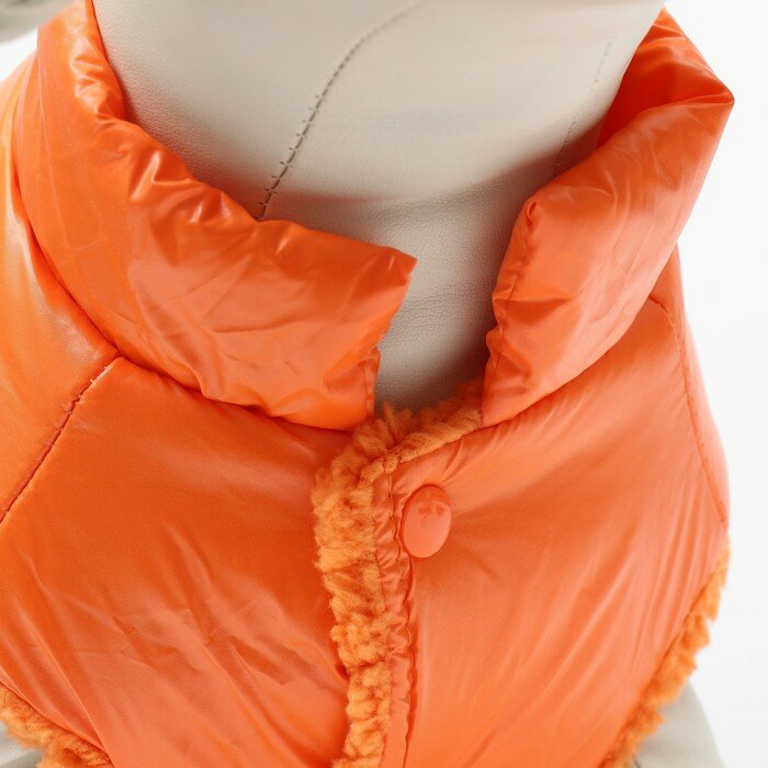 FlowMe Куртка для собак "Блеск", XS (ДС 20, ОГ 28, ОШ 19 см, до 3 кг), оранжевая - фотография № 5