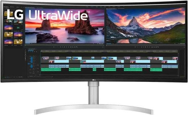 Монитор LG 38 UltraWide 38WN95C-W белый IPS LED 21:9 HDMI M/M матовая HAS 450cd 3840x1600 DisplayPort FHD USB 8.3кг