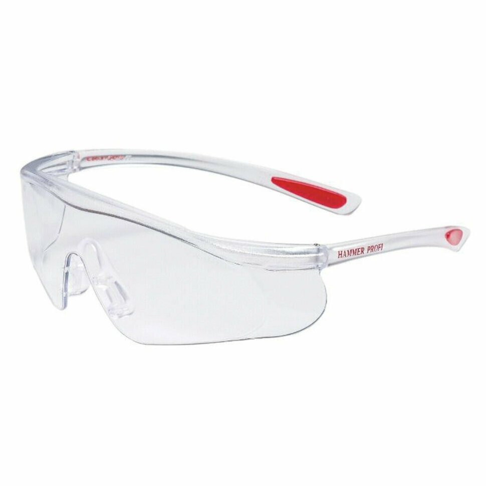 Очки защитные открытые РОСОМЗ О55 Hammer Profi super, прозрачные, незапотевающее покрытие, устойчивы к химическим веществам, поликарбонат, 15530, 671013