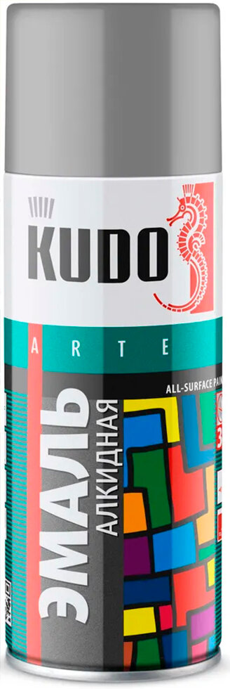 KUDO KU-1018 Эмаль аэрозольная алкидная серая (052л)