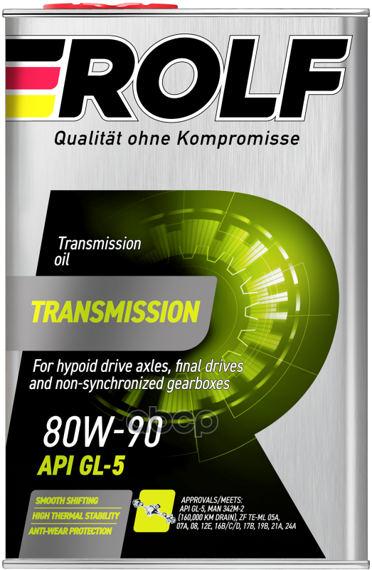 Трансмиссионное масло Rolf 80W90 минеральное 4 л - фото №1