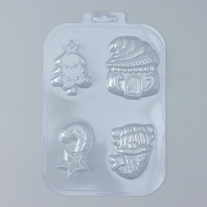 FlowMe Форма для шоколада и конфет пластиковая «Домики Гномики», размер ячейки 8,5×5 см, цвет прозрачный - фотография № 1