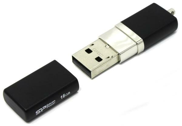 Внешний накопитель 16GB USB Drive Silicon Power LuxMini 710 Black SP016GBUF2710V1K