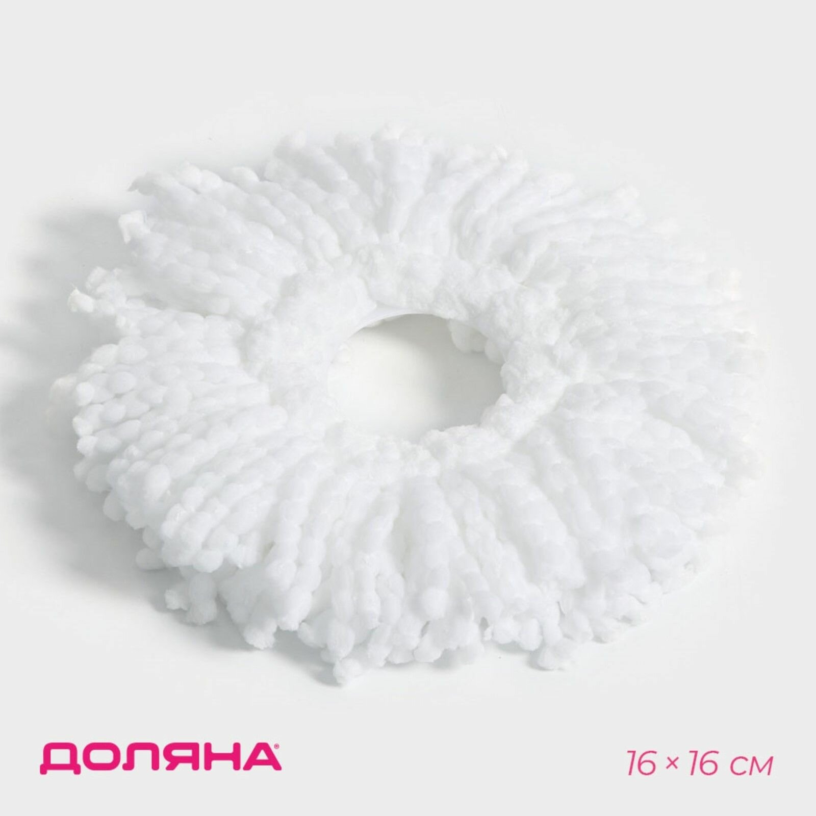 фото Белая насадка для швабры с отжимом-центрифугой