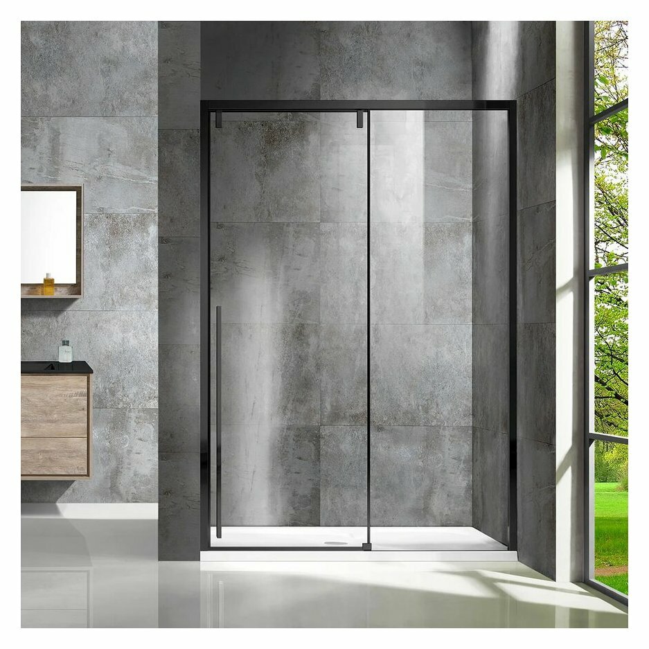 Душевая дверь Vincea Lugano VDS-1L120CLB-1, 1200, черный, стекло прозрачное - фотография № 2