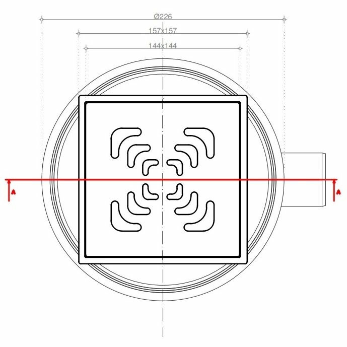 Душевой лоток Pestan Confluo Standard Square 1 Mask с одним выходом, 150х150 мм (13000073) - фотография № 2