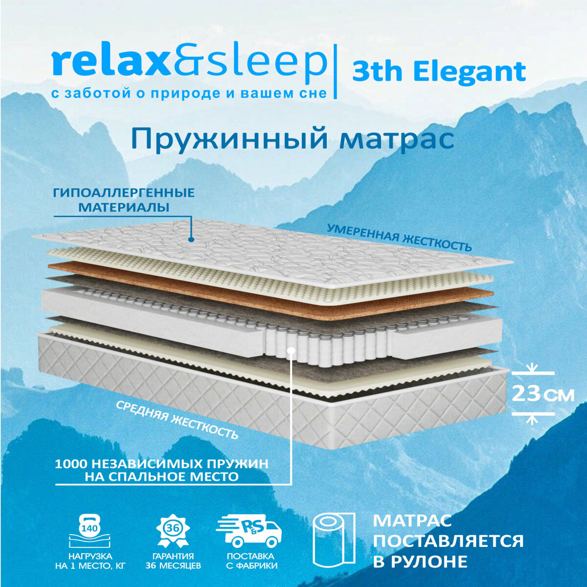 Матрас Relax&Sleep 3th Elegant (120 / 195) - фотография № 1