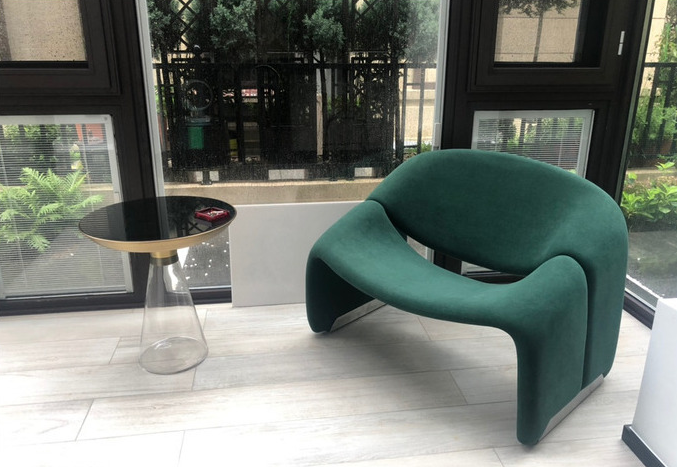 М-образное кресло из стекловолокна в стиле Groovy Lounge Chair by Piere Paulin (Зеленый ) - фотография № 3