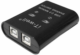 IT-Well USB-устройство общего доступа к принтеру 2 в 1 MyPads, 2-портовый ручной KVM-переключатель