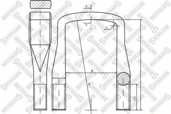 Стремянка с гайкой 91/111x M20x1.5x 230-U для MB LPS810/911 8464029SX STELLOX