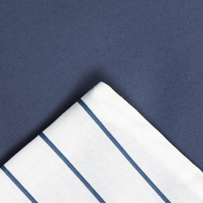 Постельное бельё Этель евро Stripes: blue, 200х215см, 214х240см, 50х70см-2 шт, перкаль,114 г/м2 - фотография № 4