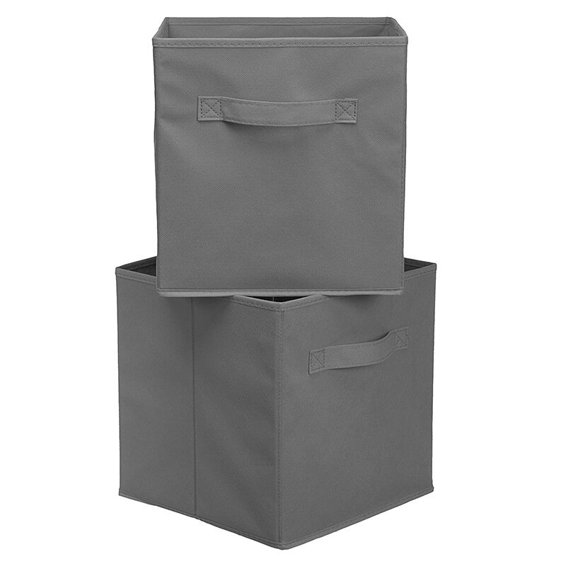 Стеллажный складной короб для хранения вещей, 31*31*31 см, серый - фотография № 1