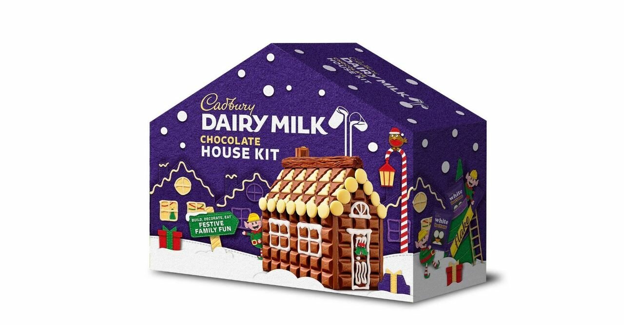 Набор шоколада CADBURY DAIRY MILK CHRISTMAS CHOCOLATE HOUSE KIT, 6шт - фотография № 3