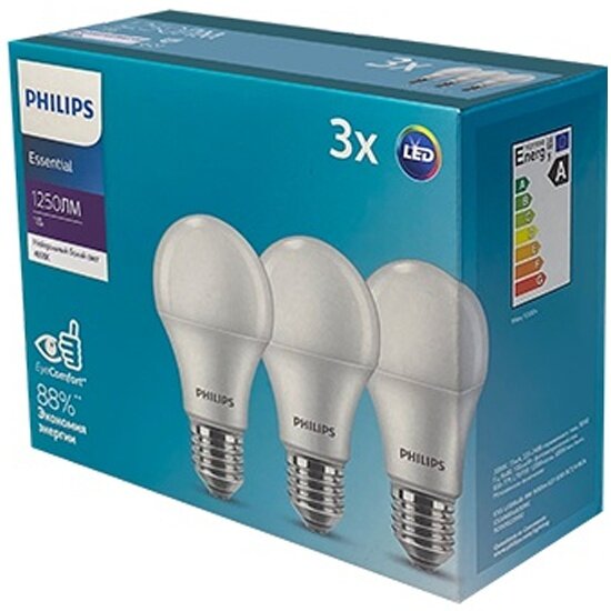 Светодиодная лампа PHILIPS ESSLEDBulb 11W E27 4000K Экопак1X3лампы