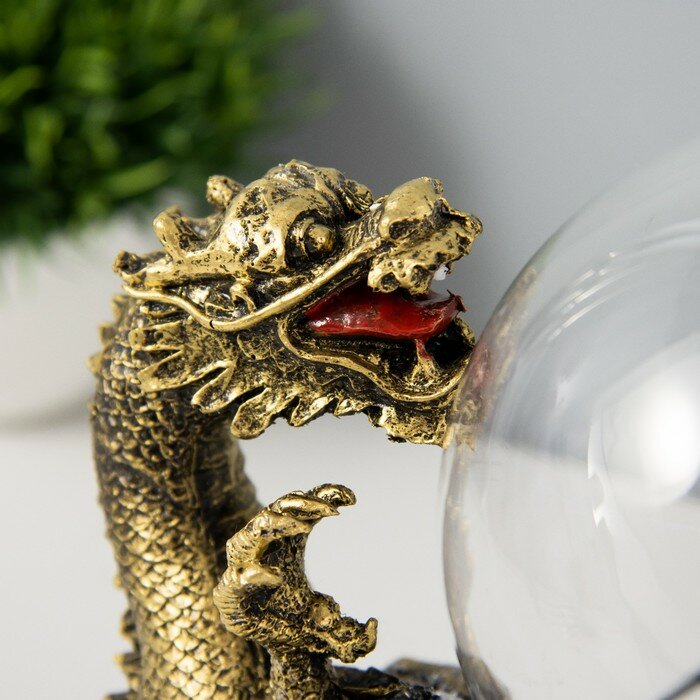 RISALUX Плазменый шар "Драконы" золото 23х12х18 см - фотография № 6